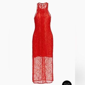 GANNI red lace midi dress, never worn straight from runway
